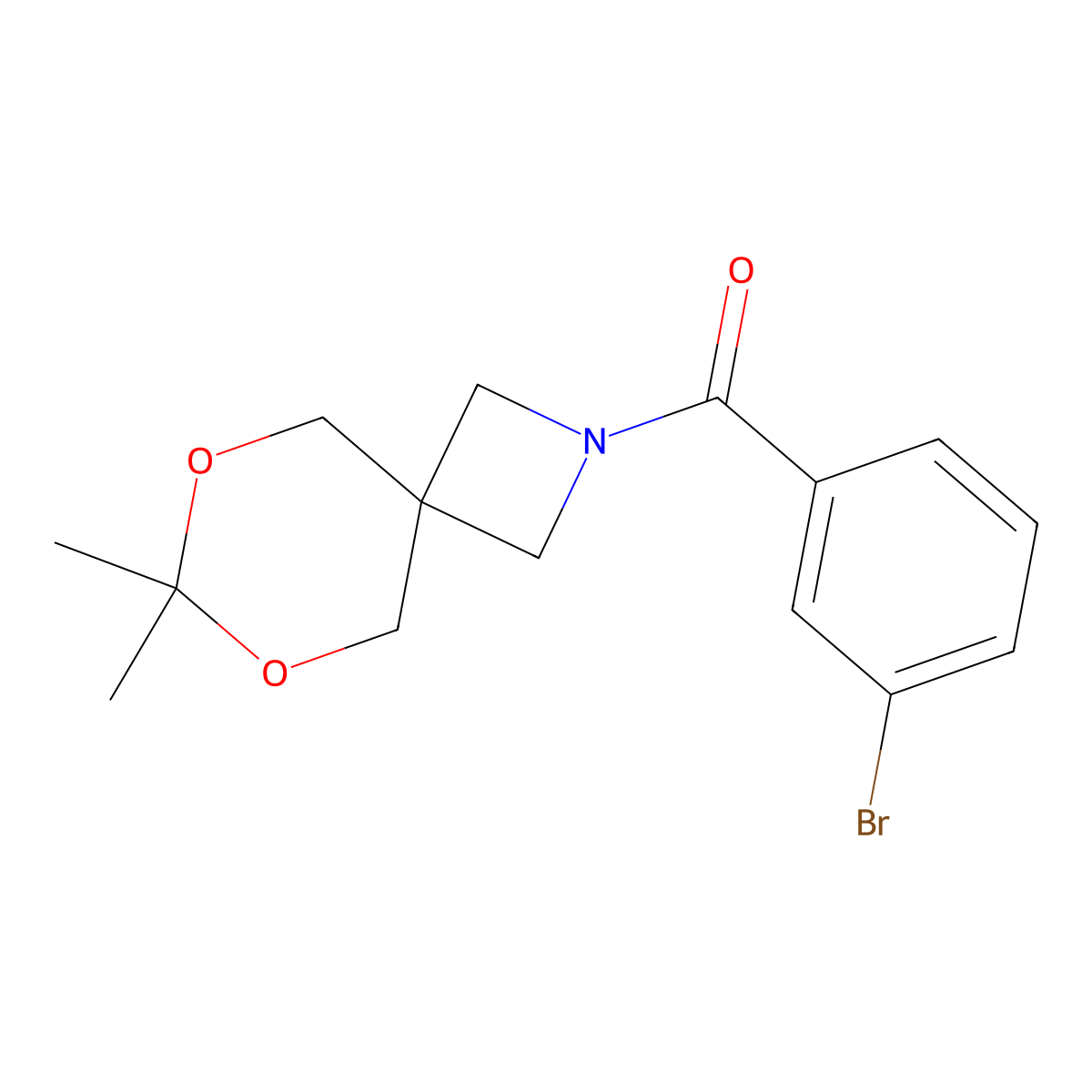 (3-Bromophenyl)(7,7-dimethyl-6,8-dioxa-2-azaspiro[3.5]nonan-2-yl)methanone molecular structure, CAS 1396844-56-6