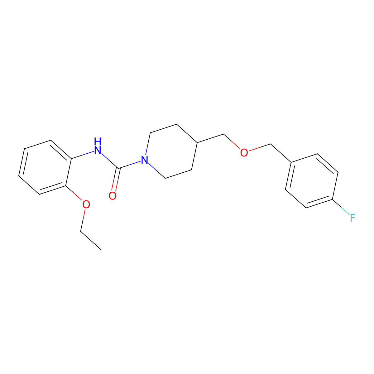 N-(2-ethoxyphenyl)-4-(((4-fluorobenzyl)oxy)methyl)piperidine-1-carboxamide molecular structure, CAS 1396844-67-9