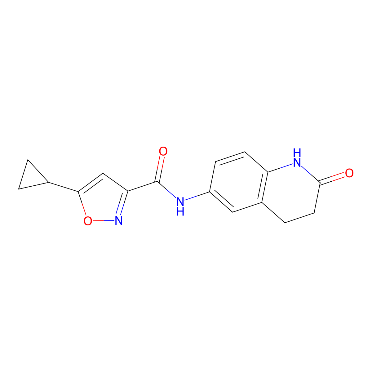5-cyclopropyl-N-(2-oxo-1,2,3,4-tetrahydroquinolin-6-yl)isoxazole-3-carboxamide molecular structure, CAS 1396844-68-0