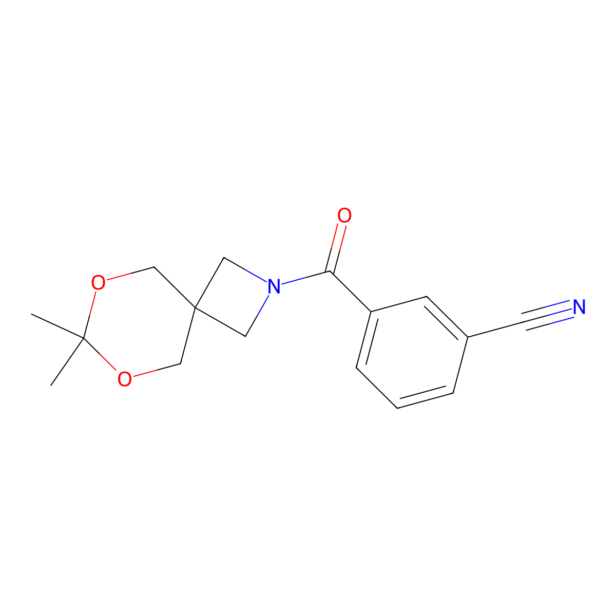 3-(7,7-Dimethyl-6,8-dioxa-2-azaspiro[3.5]nonane-2-carbonyl)benzonitrile molecular structure, CAS 1396844-96-4