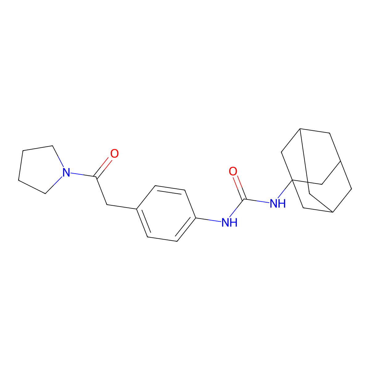 3-(Adamantan-1-yl)-1-{4-[2-oxo-2-(pyrrolidin-1-yl)ethyl]phenyl}urea molecular structure, CAS 1396844-97-5