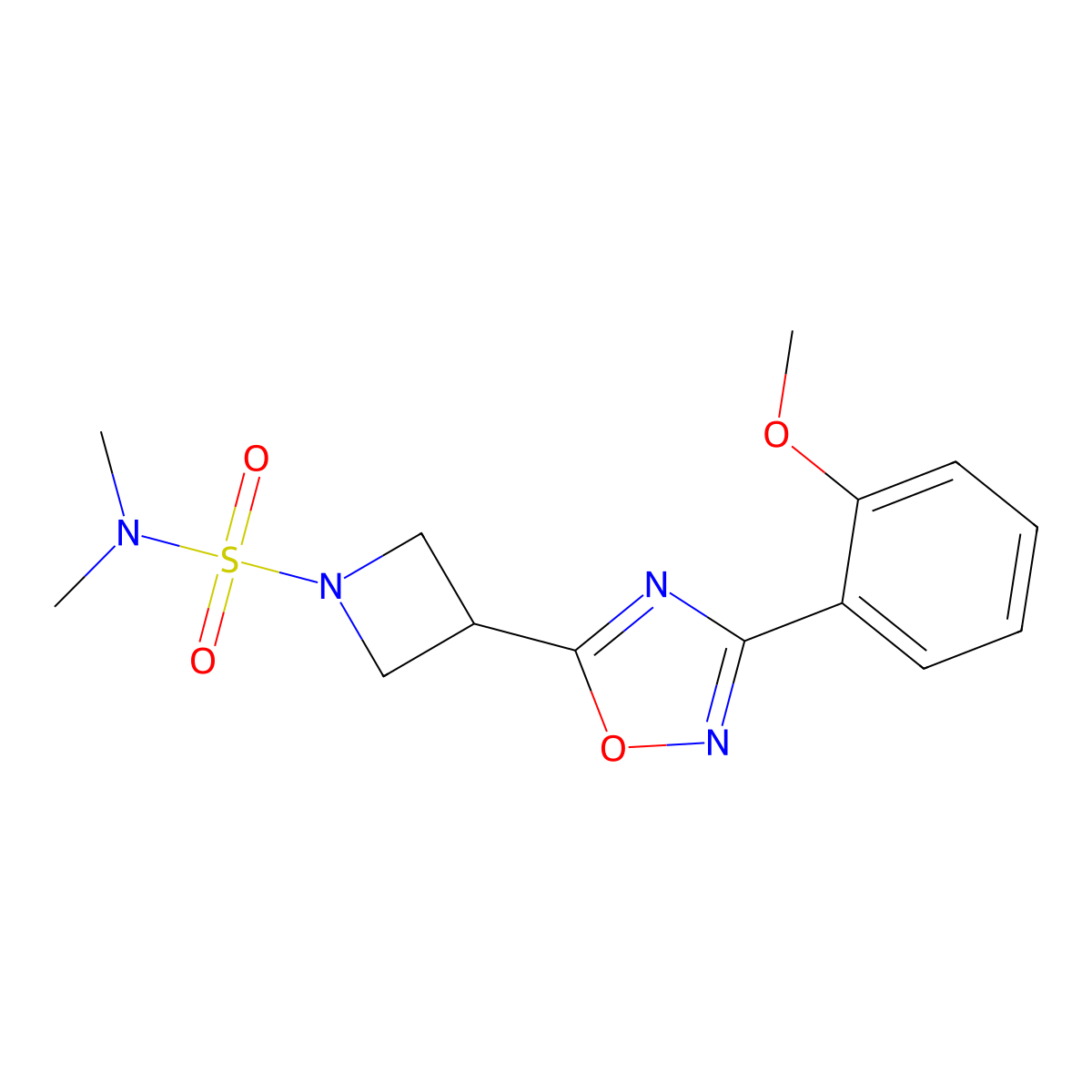 3-[3-(2-methoxyphenyl)-1,2,4-oxadiazol-5-yl]-N,N-dimethylazetidine-1-sulfonamide molecular structure, CAS 1396845-01-4