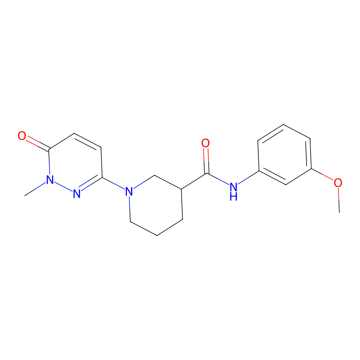 N-(3-methoxyphenyl)-1-(1-methyl-6-oxo-1,6-dihydropyridazin-3-yl)piperidine-3-carboxamide molecular structure, CAS 1396845-03-6