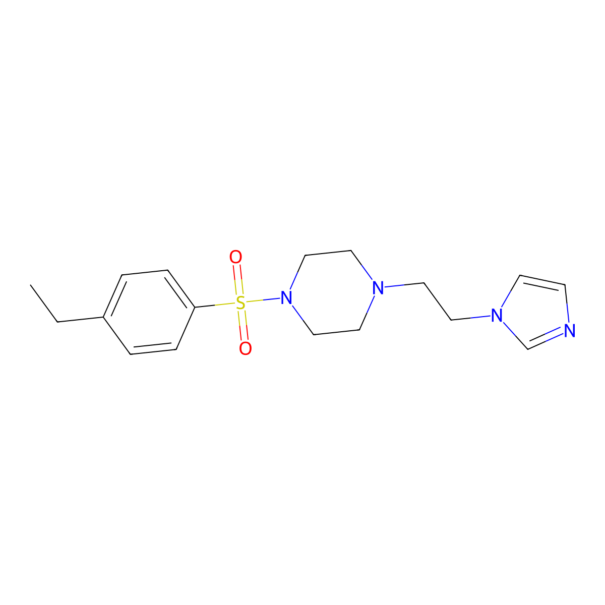 1-(2-(1H-imidazol-1-yl)ethyl)-4-((4-ethylphenyl)sulfonyl)piperazine molecular structure, CAS 1396845-12-7