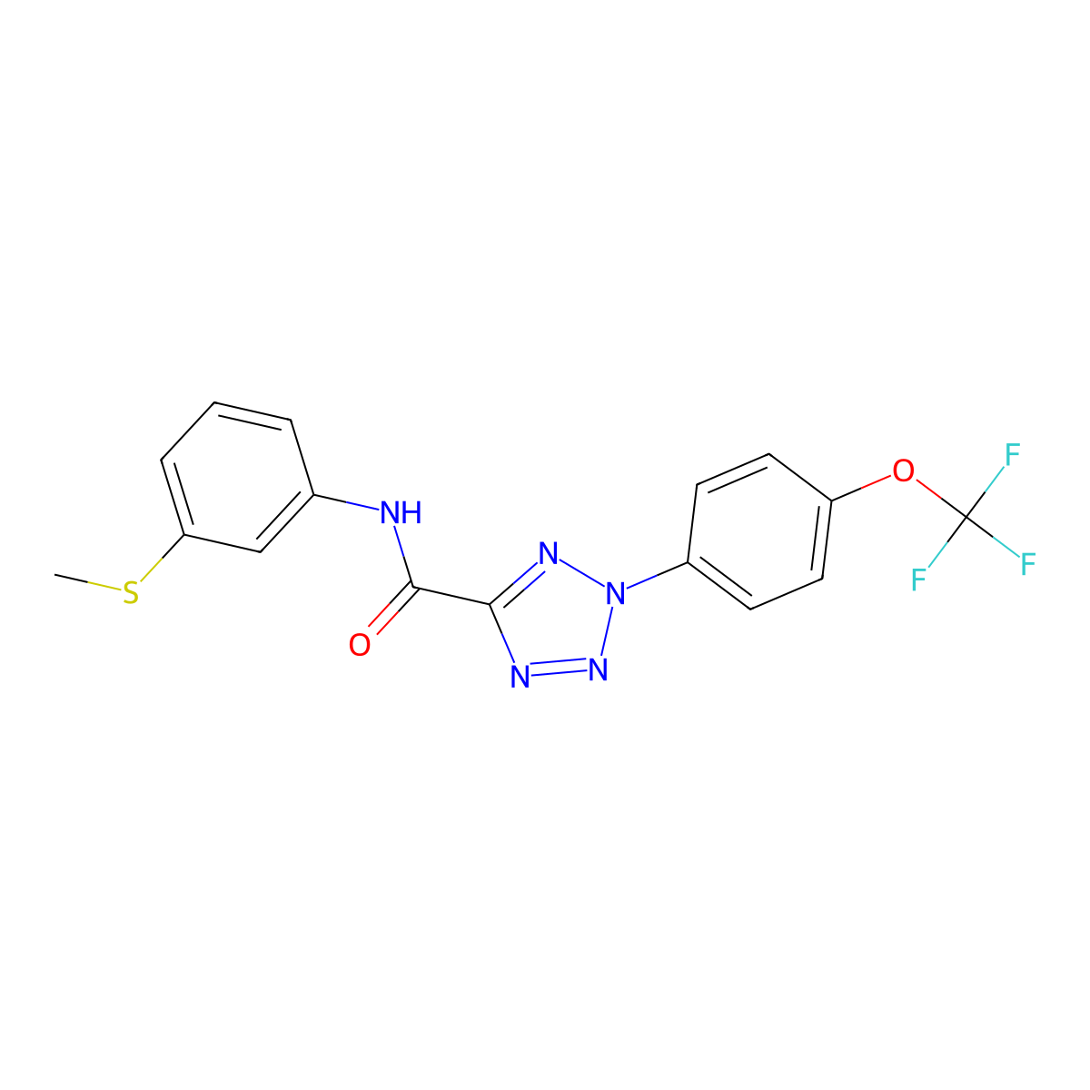 N-(3-(methylthio)phenyl)-2-(4-(trifluoromethoxy)phenyl)-2H-tetrazole-5-carboxamide molecular structure, CAS 1396845-19-4