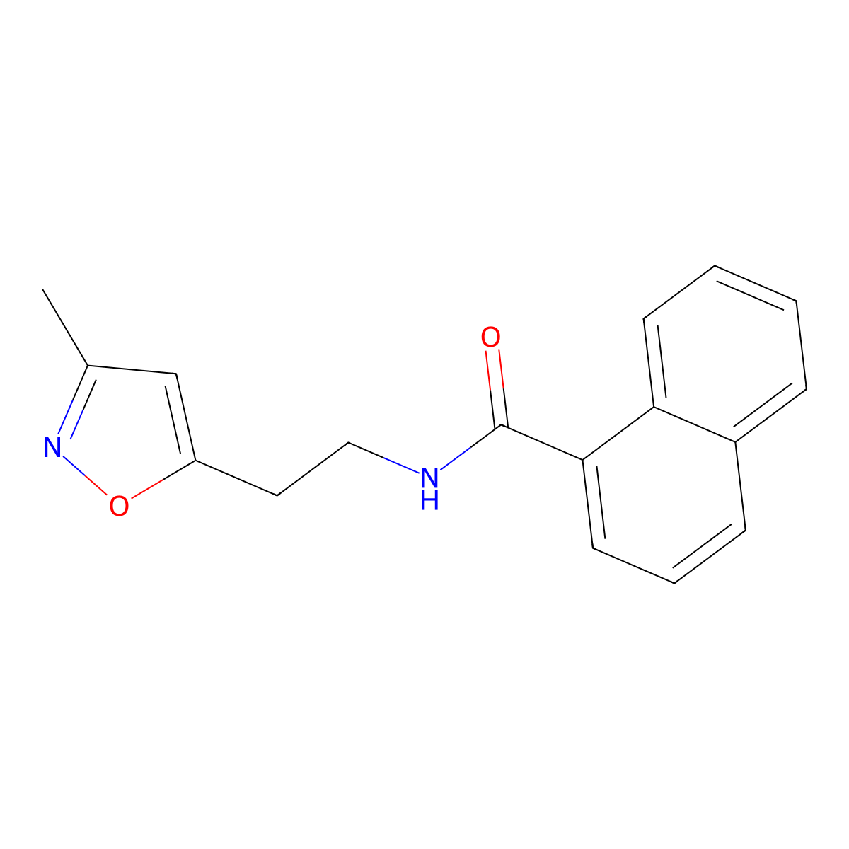 N-(2-(3-methylisoxazol-5-yl)ethyl)-1-naphthamide molecular structure, CAS 1396845-23-0
