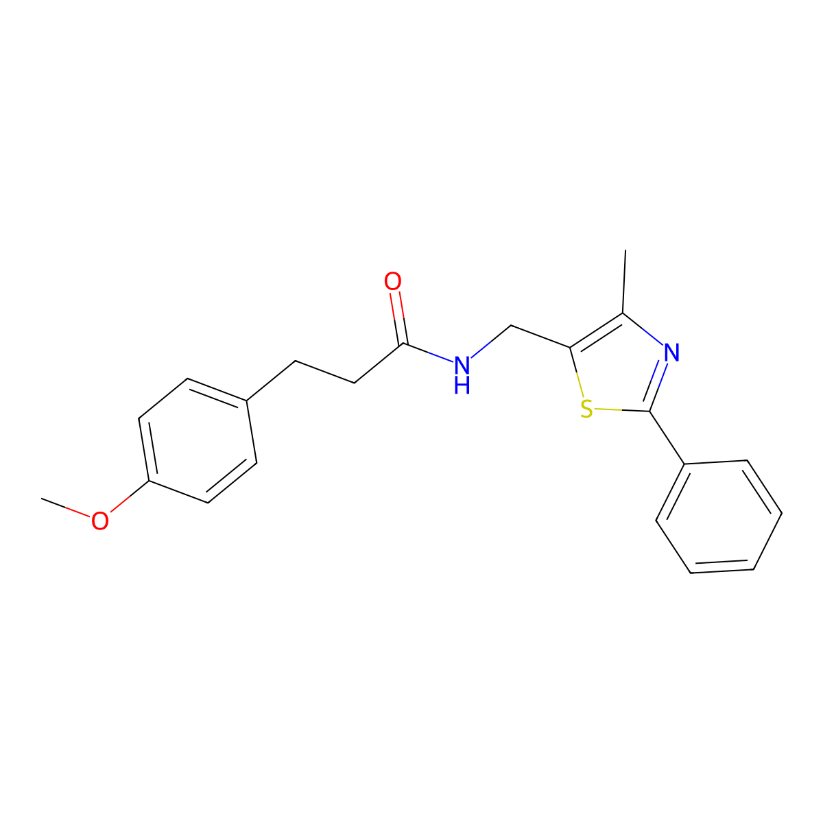 3-(4-methoxyphenyl)-N-((4-methyl-2-phenylthiazol-5-yl)methyl)propanamide molecular structure, CAS 1396845-40-1