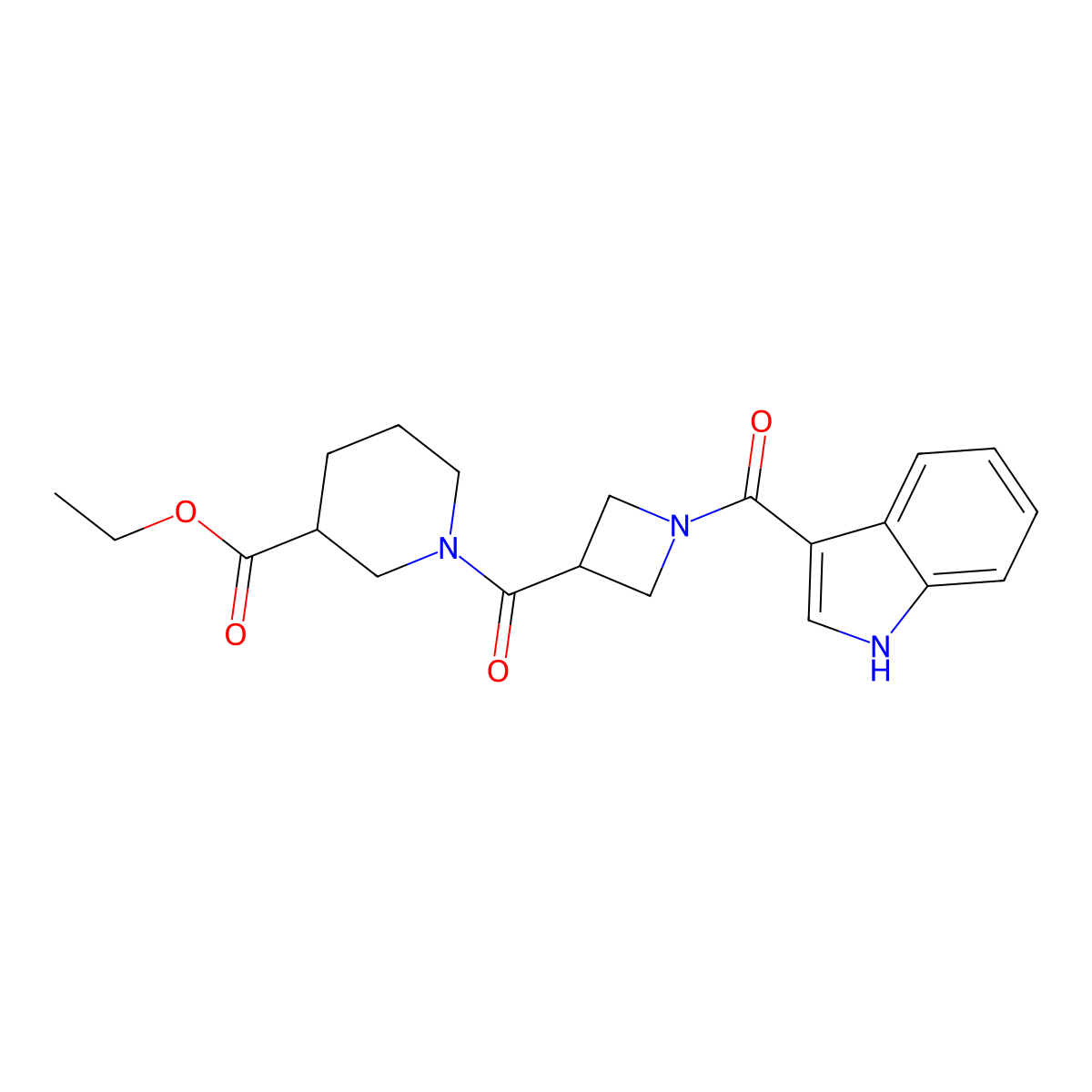 ethyl 1-[1-(1H-indole-3-carbonyl)azetidine-3-carbonyl]piperidine-3-carboxylate molecular structure, CAS 1396845-44-5
