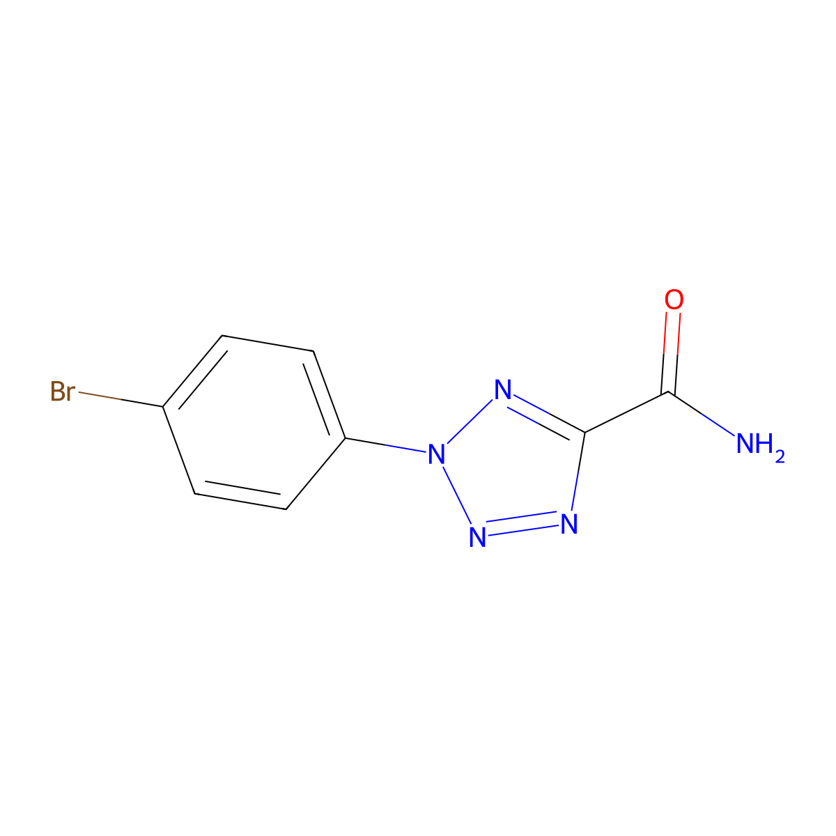 2-(4-bromophenyl)-2H-tetrazole-5-carboxamide molecular structure, CAS 1396845-52-5