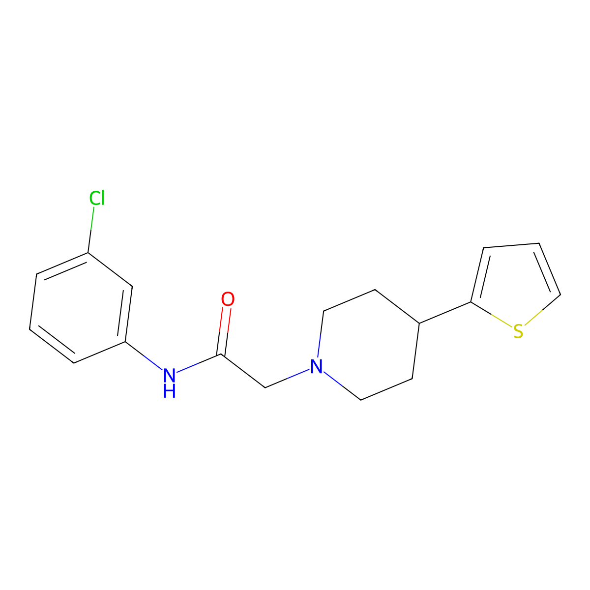 N-(3-chlorophenyl)-2-(4-(thiophen-2-yl)piperidin-1-yl)acetamide molecular structure, CAS 1396845-60-5