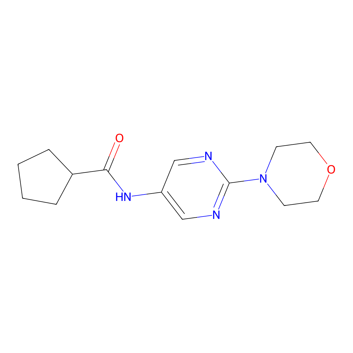 N-(2-morpholinopyrimidin-5-yl)cyclopentanecarboxamide molecular structure, CAS 1396845-63-8
