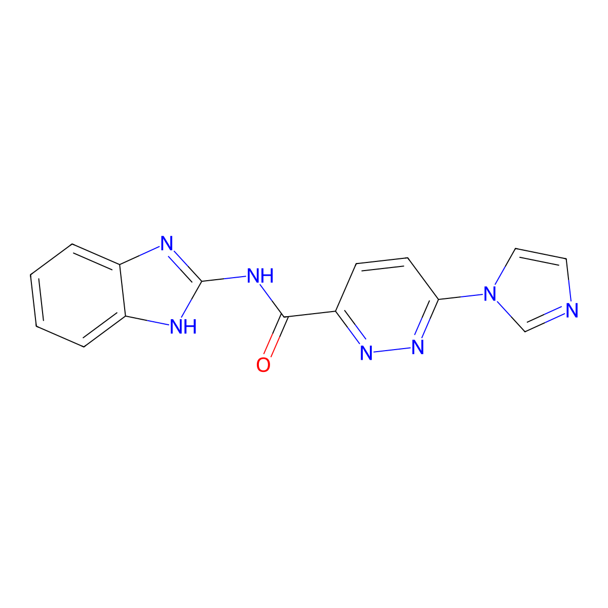 N-(1H-benzo[d]imidazol-2-yl)-6-(1H-imidazol-1-yl)pyridazine-3-carboxamide molecular structure, CAS 1396845-66-1
