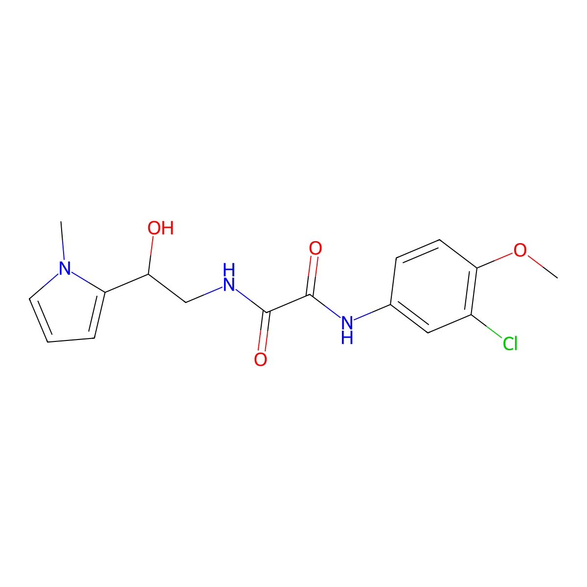 N1-(3-chloro-4-methoxyphenyl)-N2-(2-hydroxy-2-(1-methyl-1H-pyrrol-2-yl)ethyl)oxalamide molecular structure, CAS 1396845-68-3