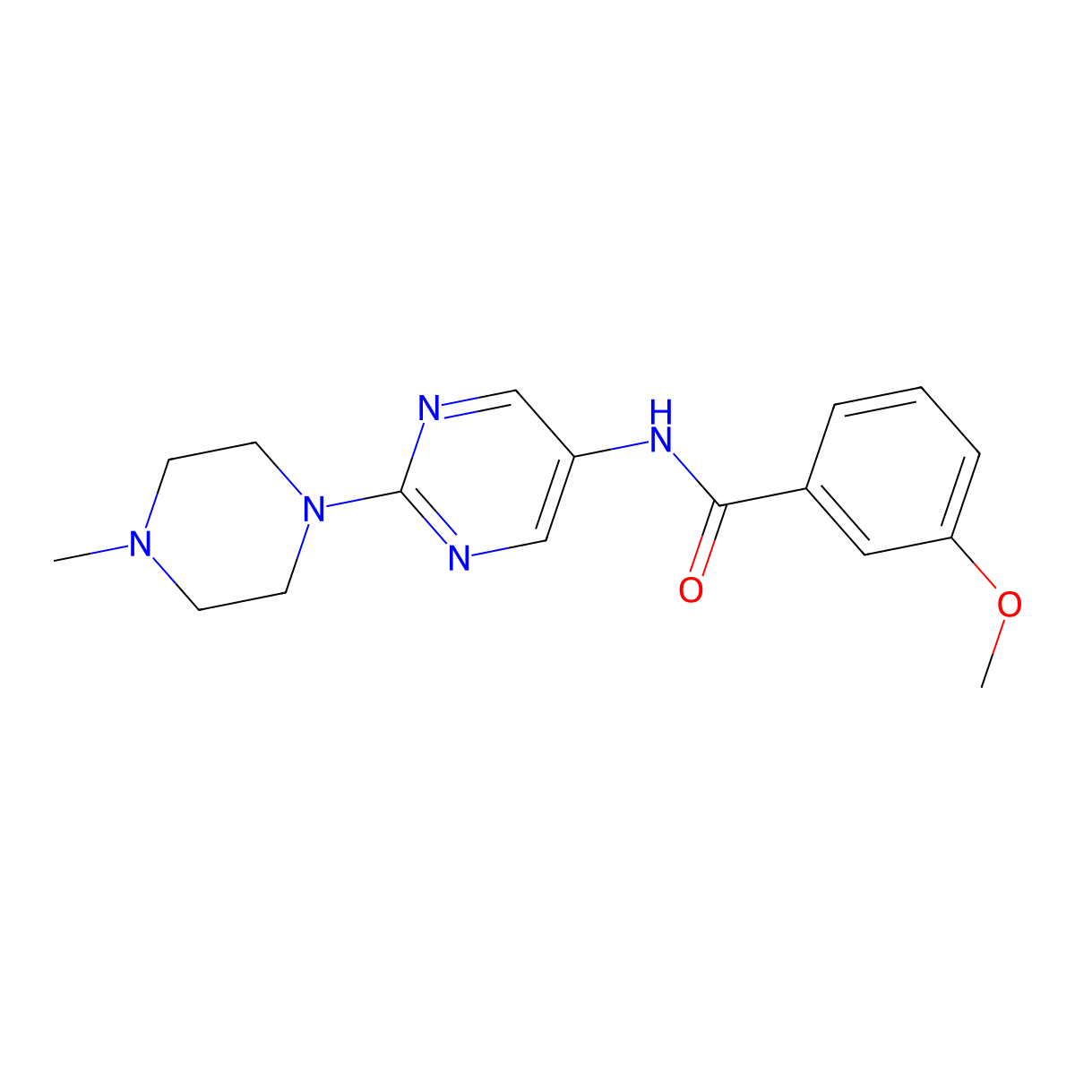 3-methoxy-N-[2-(4-methylpiperazin-1-yl)pyrimidin-5-yl]benzamide molecular structure, CAS 1396845-72-9