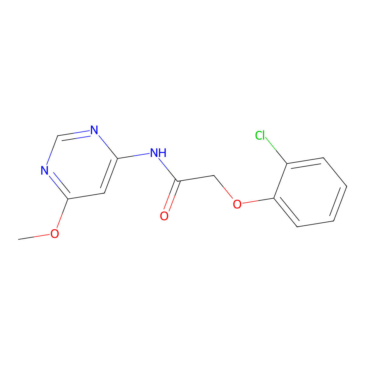 2-(2-chlorophenoxy)-N-(6-methoxypyrimidin-4-yl)acetamide molecular structure, CAS 1396845-75-2