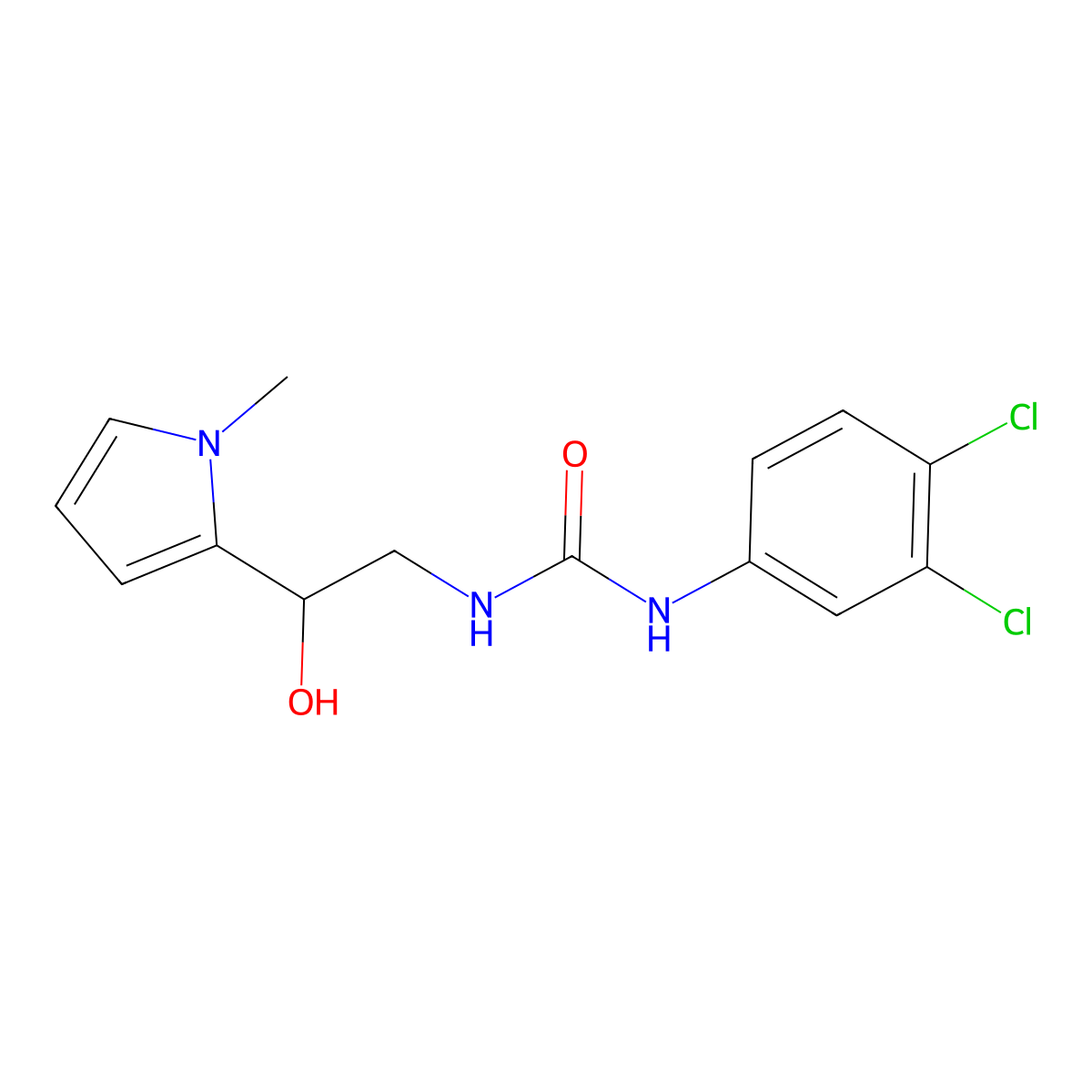 1-(3,4-dichlorophenyl)-3-[2-hydroxy-2-(1-methyl-1H-pyrrol-2-yl)ethyl]urea molecular structure, CAS 1396845-77-4