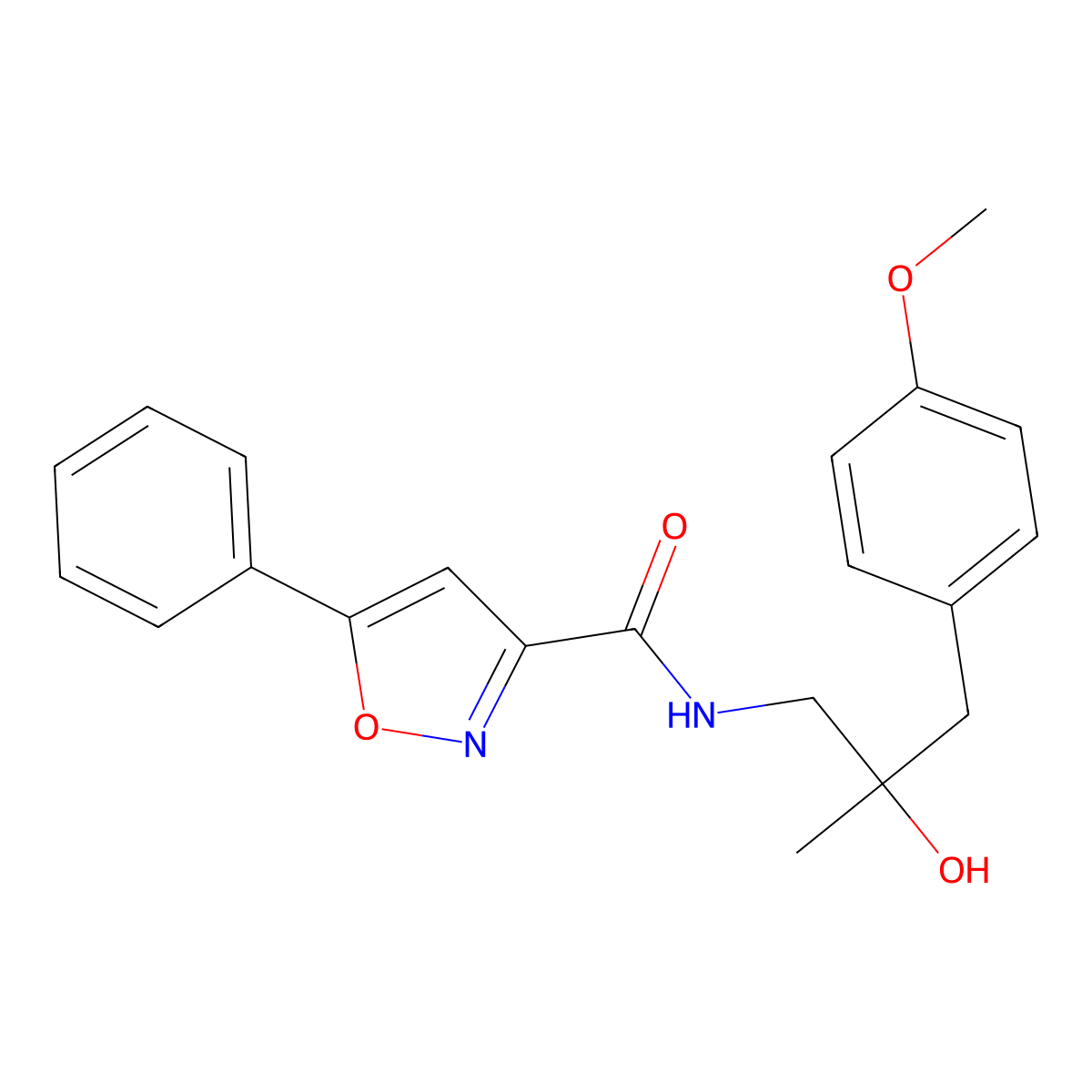 N-(2-hydroxy-3-(4-methoxyphenyl)-2-methylpropyl)-5-phenylisoxazole-3-carboxamide molecular structure, CAS 1396845-81-0