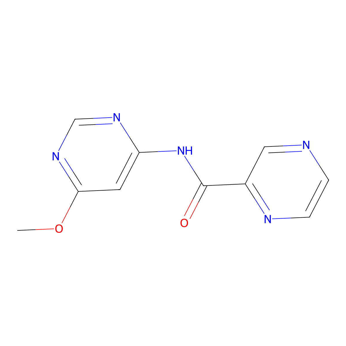 N-(6-methoxypyrimidin-4-yl)pyrazine-2-carboxamide molecular structure, CAS 1396845-82-1
