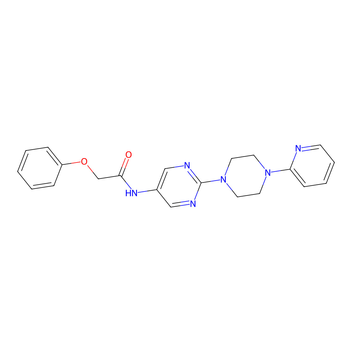 2-phenoxy-N-{2-[4-(pyridin-2-yl)piperazin-1-yl]pyrimidin-5-yl}acetamide molecular structure, CAS 1396845-85-4