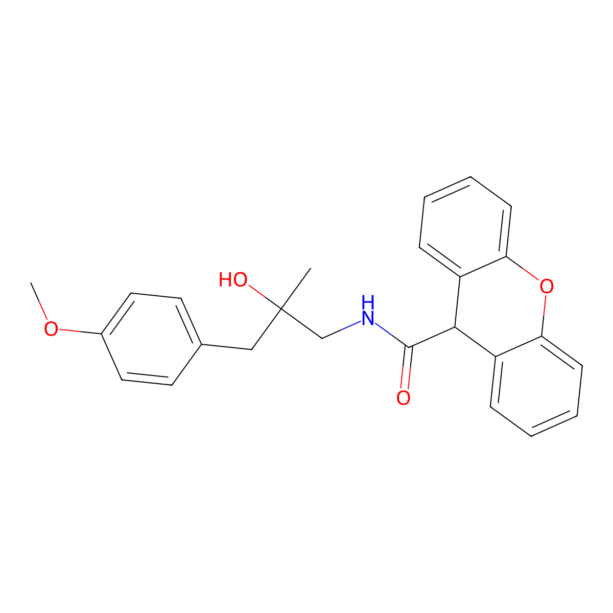 N-[2-hydroxy-3-(4-methoxyphenyl)-2-methylpropyl]-9H-xanthene-9-carboxamide molecular structure, CAS 1396845-87-6