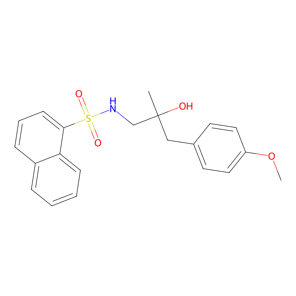 N-[2-hydroxy-3-(4-methoxyphenyl)-2-methylpropyl]naphthalene-1-sulfonamide molecular structure, CAS 1396845-91-2