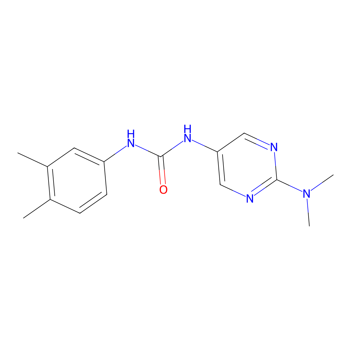 1-(2-(Dimethylamino)pyrimidin-5-yl)-3-(3,4-dimethylphenyl)urea molecular structure, CAS 1396845-94-5