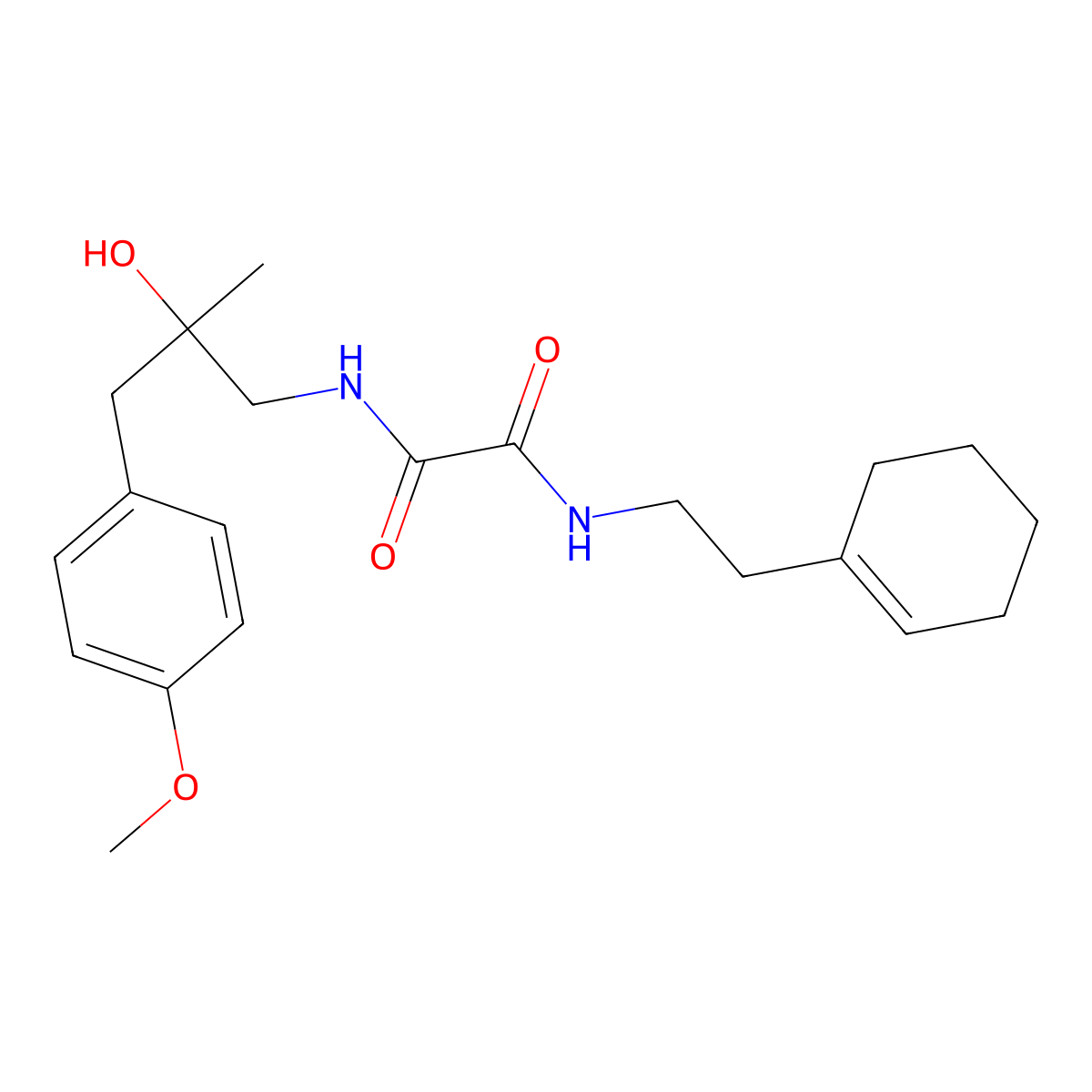 N1-(2-(cyclohex-1-en-1-yl)ethyl)-N2-(2-hydroxy-3-(4-methoxyphenyl)-2-methylpropyl)oxalamide molecular structure, CAS 1396846-01-7