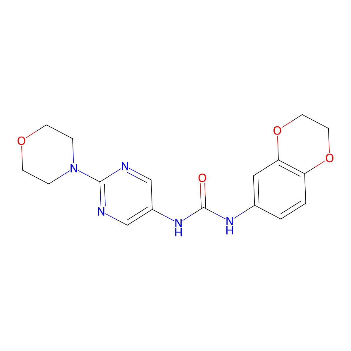 1-(2,3-Dihydrobenzo[b][1,4]dioxin-6-yl)-3-(2-morpholinopyrimidin-5-yl)urea molecular structure, CAS 1396846-06-2
