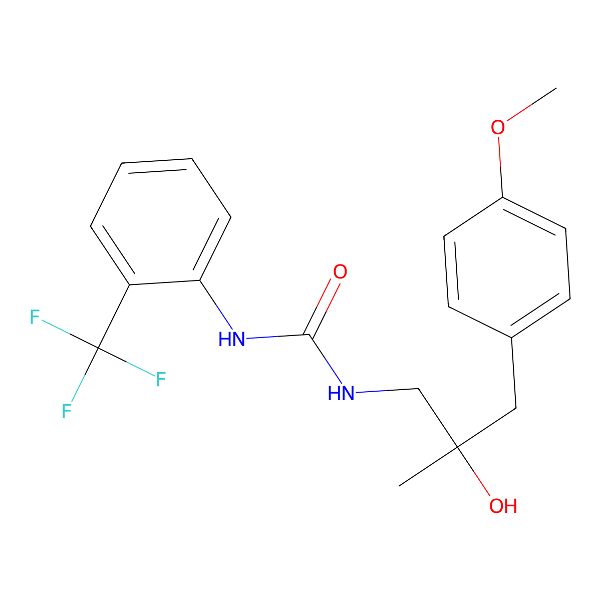 1-[2-Hydroxy-3-(4-methoxyphenyl)-2-methylpropyl]-3-[2-(trifluoromethyl)phenyl]urea molecular structure, CAS 1396846-11-9