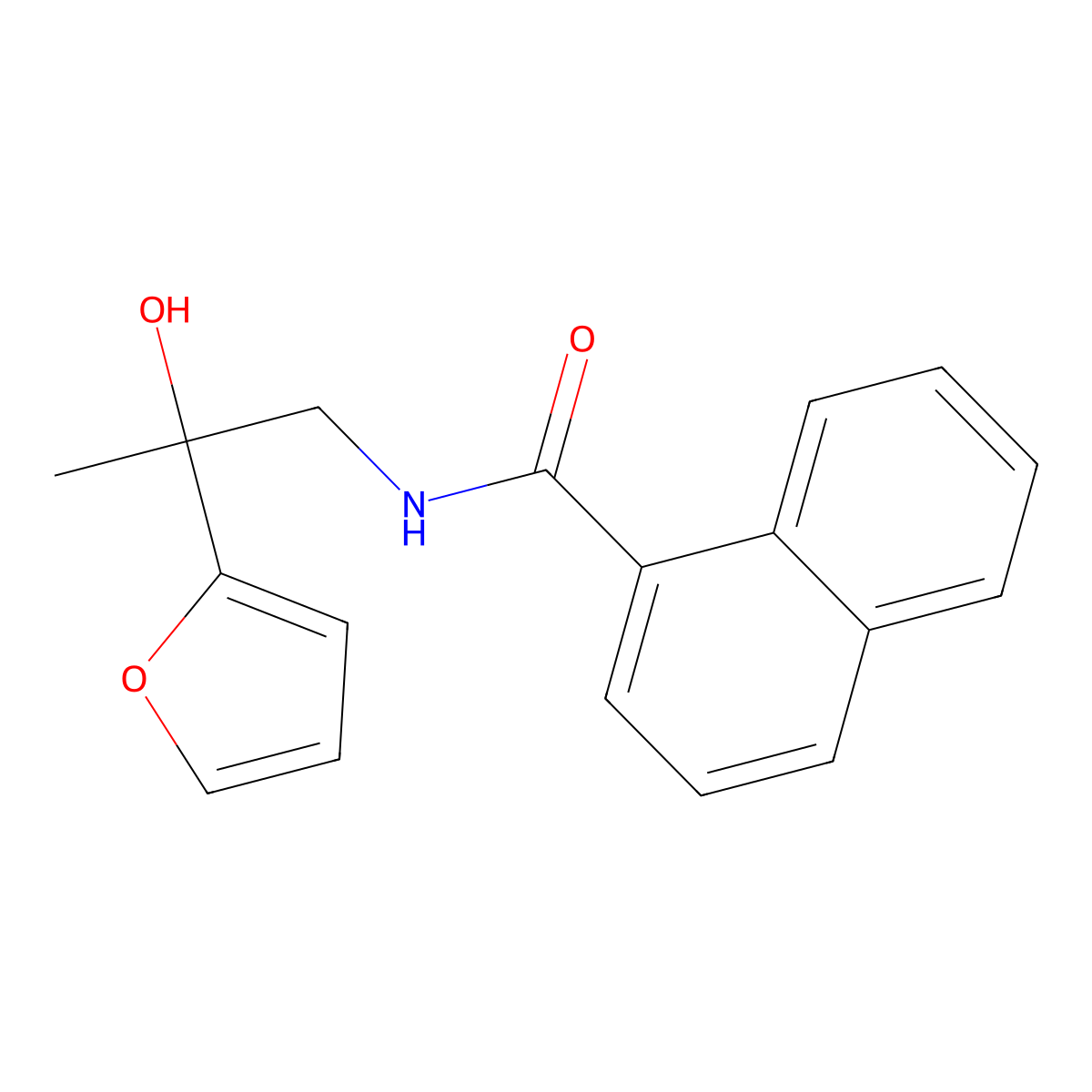 N-(2-(furan-2-yl)-2-hydroxypropyl)-1-naphthamide molecular structure, CAS 1396846-12-0