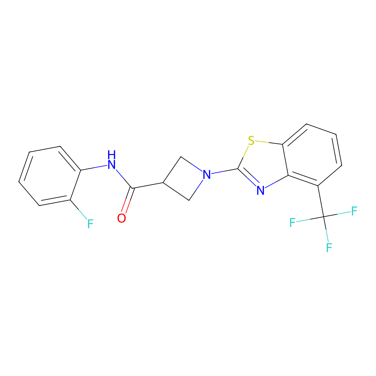 N-(2-fluorophenyl)-1-(4-(trifluoromethyl)benzo[d]thiazol-2-yl)azetidine-3-carboxamide molecular structure, CAS 1396846-16-4