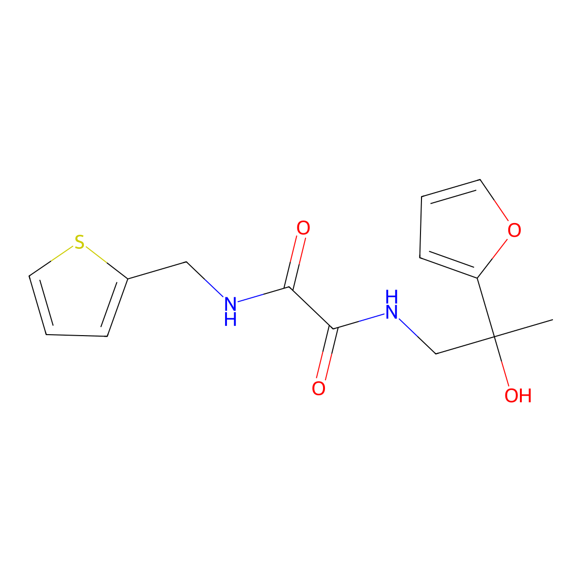 N1-(2-(furan-2-yl)-2-hydroxypropyl)-N2-(thiophen-2-ylmethyl)oxalamide molecular structure, CAS 1396846-22-2