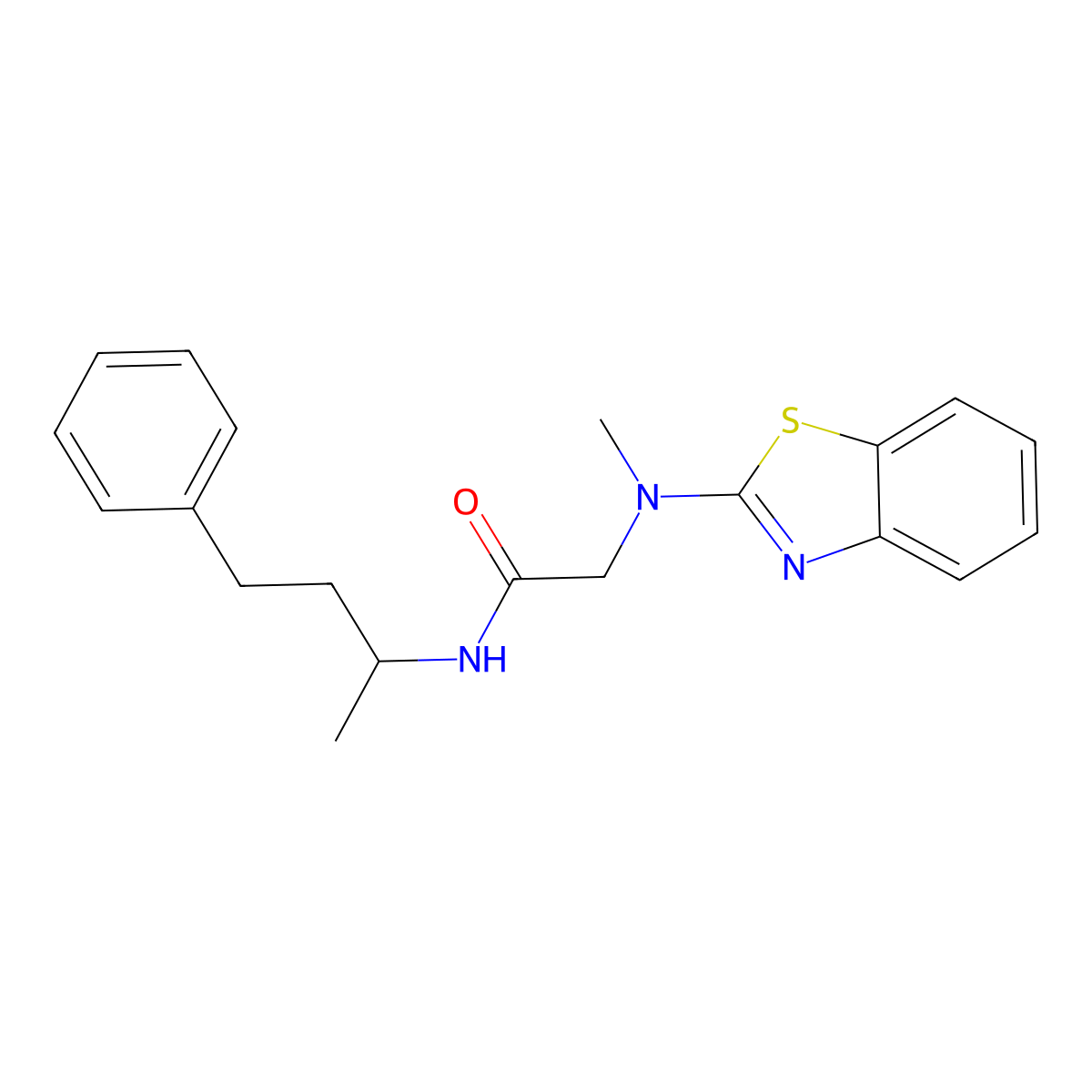 2-(benzo[d]thiazol-2-yl(methyl)amino)-N-(4-phenylbutan-2-yl)acetamide molecular structure, CAS 1396846-25-5