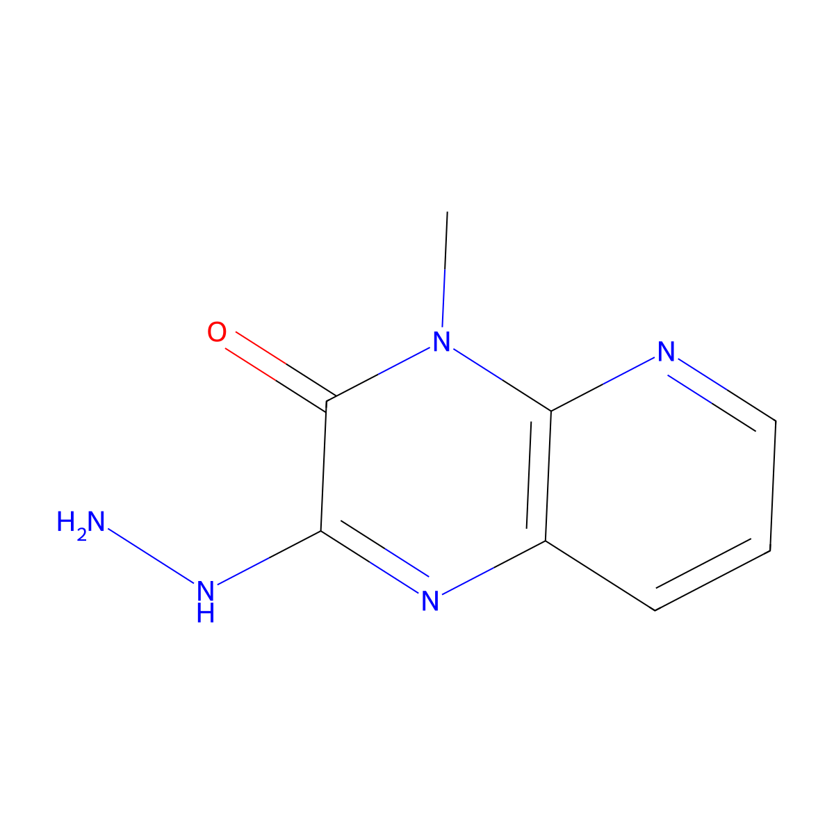 2-hydrazinyl-4-methylpyrido[2,3-b]pyrazin-3(4H)-one molecular structure, CAS 1396846-26-6