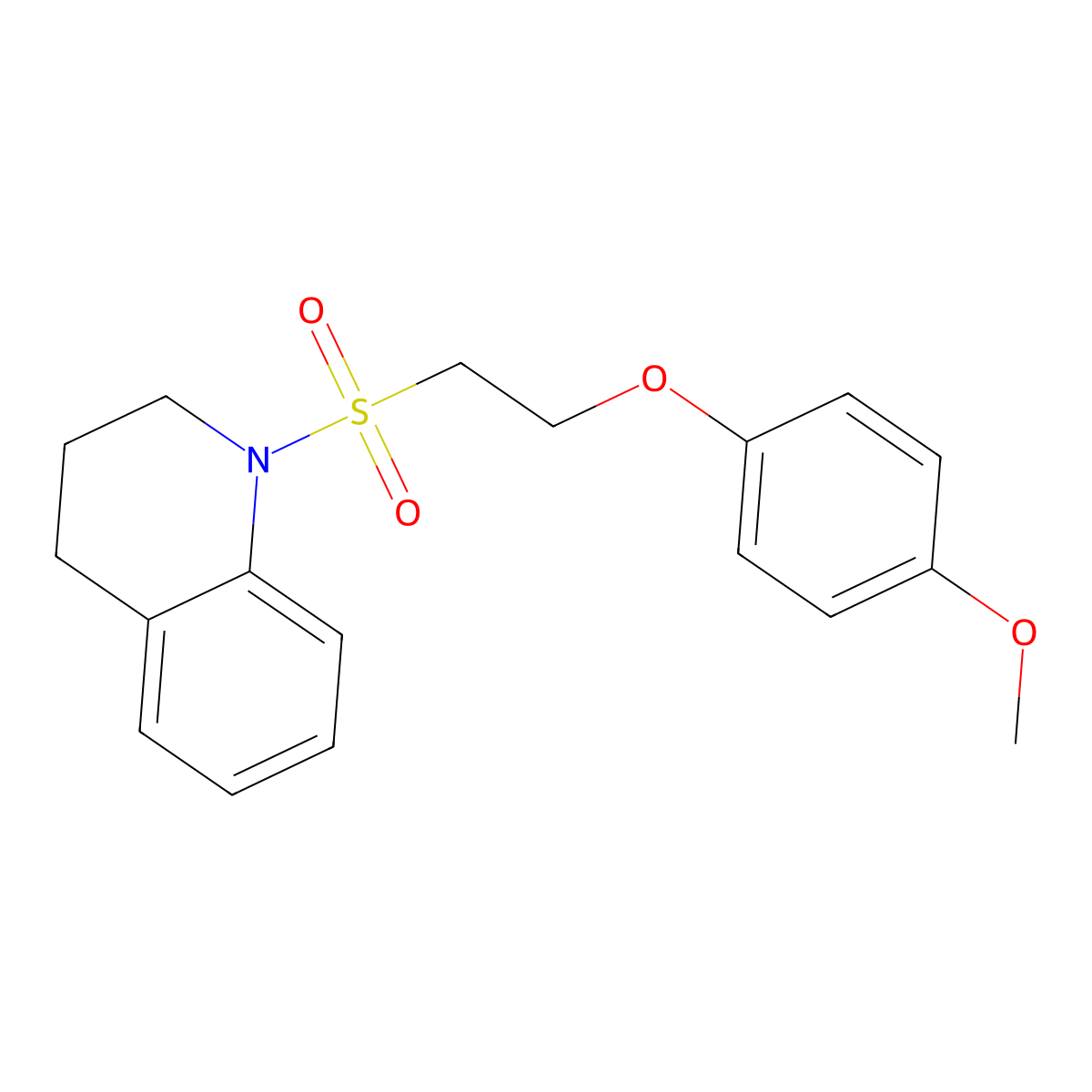 1-[2-(4-Methoxyphenoxy)ethanesulfonyl]-1,2,3,4-tetrahydroquinoline molecular structure, CAS 1396846-29-9