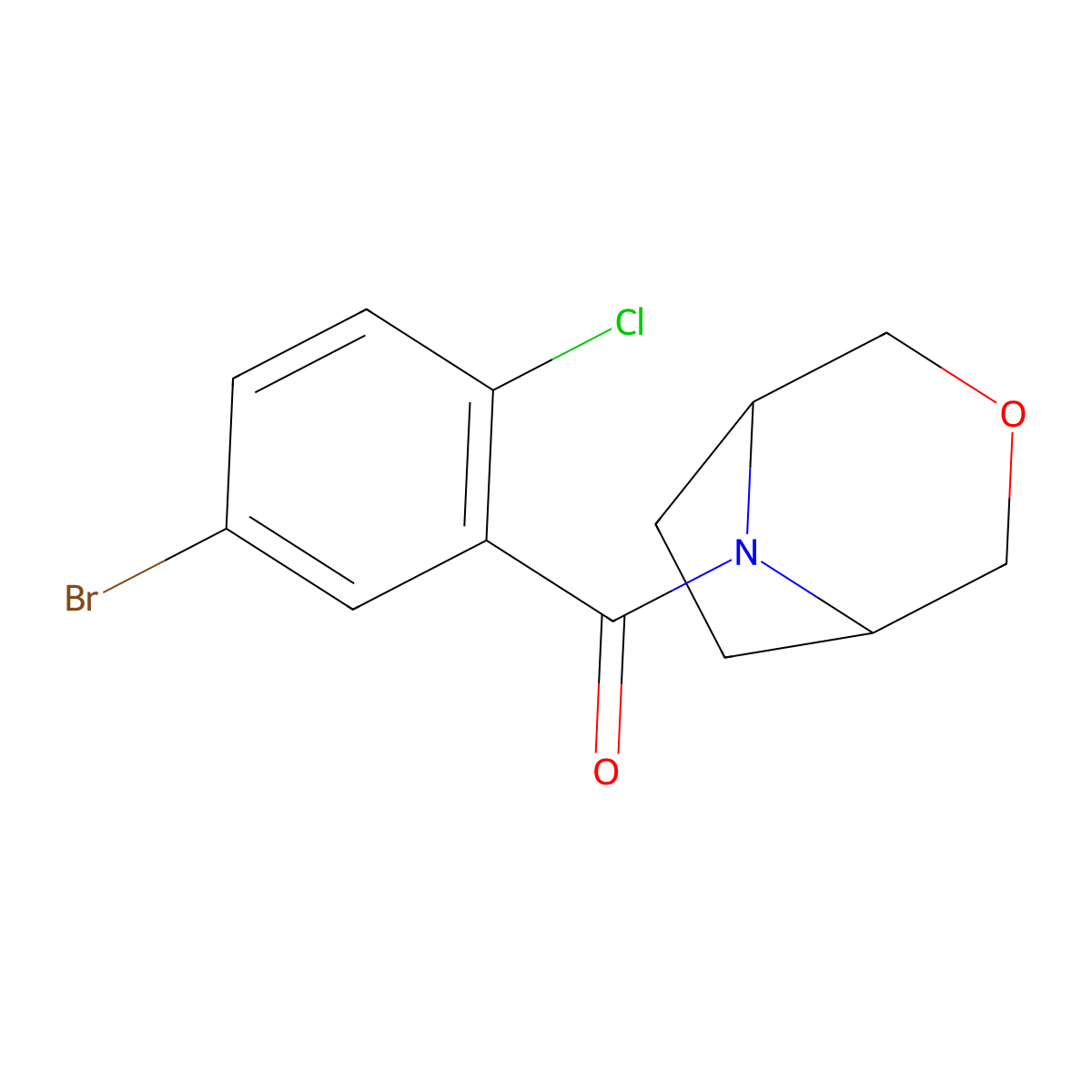 (1R,5S)-3-oxa-8-azabicyclo[3.2.1]octan-8-yl(5-bromo-2-chlorophenyl)methanone molecular structure, CAS 1396846-30-2