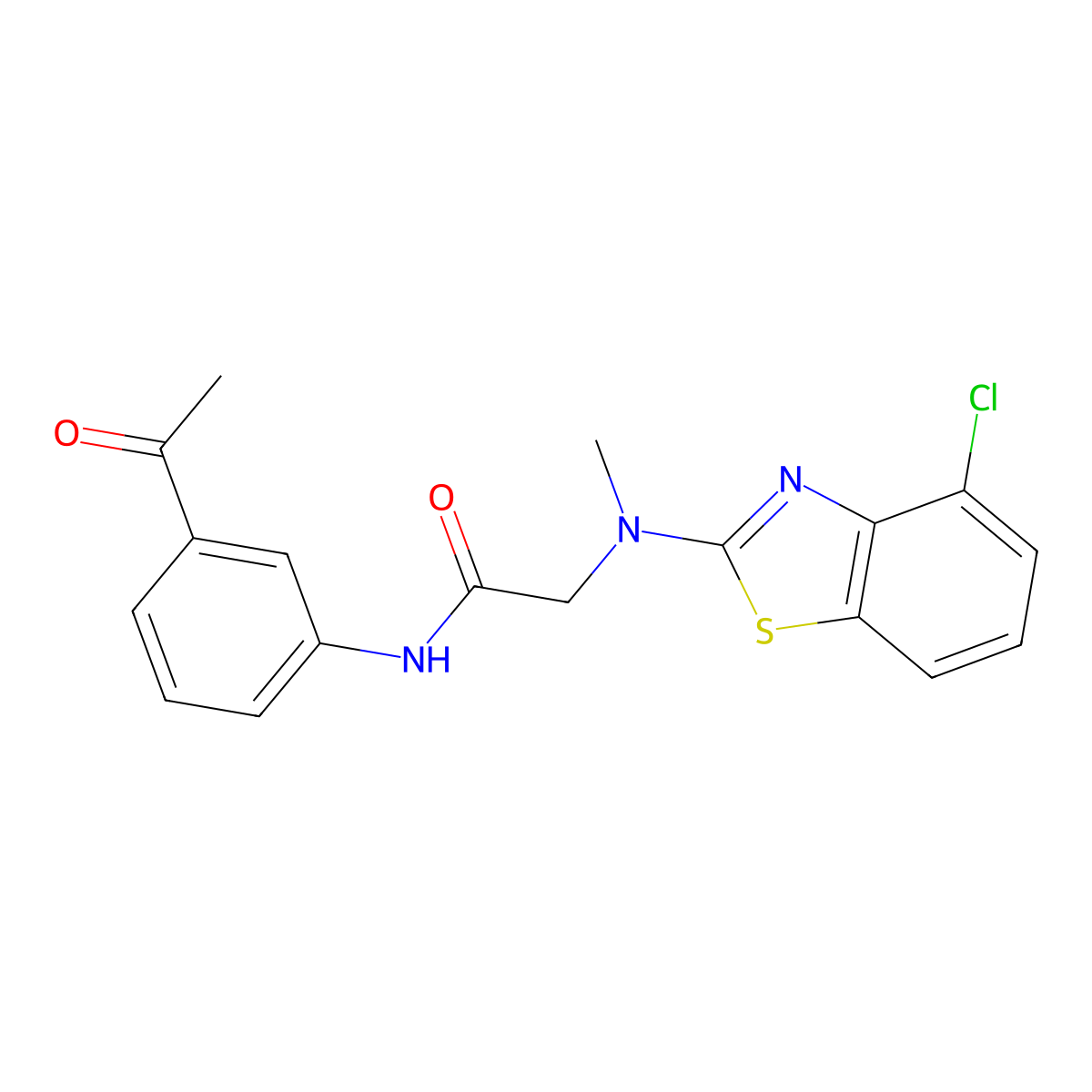 N-(3-acetylphenyl)-2-((4-chlorobenzo[d]thiazol-2-yl)(methyl)amino)acetamide molecular structure, CAS 1396846-34-6