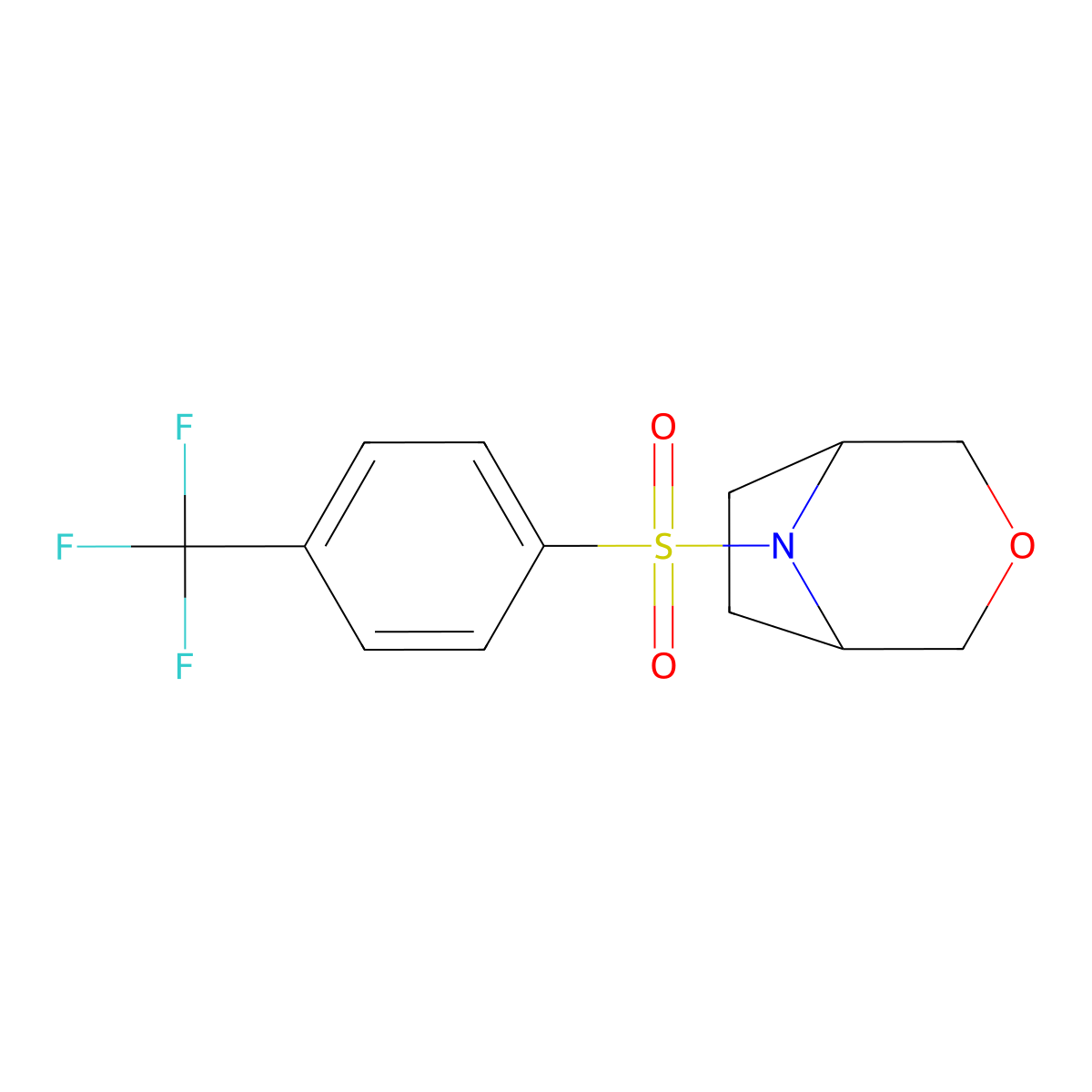 (1R,5S)-8-((4-(trifluoromethyl)phenyl)sulfonyl)-3-oxa-8-azabicyclo[3.2.1]octane molecular structure, CAS 1396846-35-7