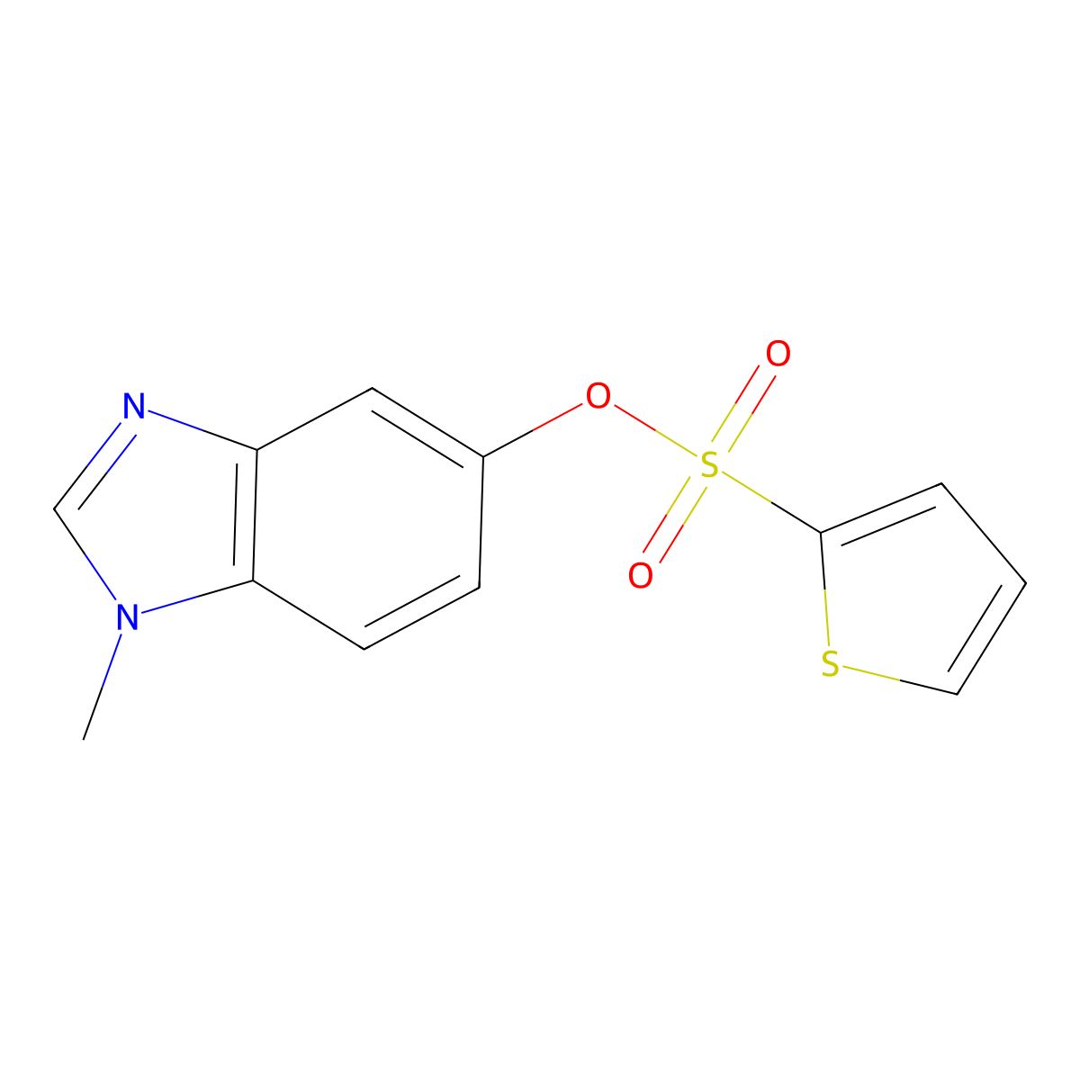 1-methyl-1H-benzo[d]imidazol-5-yl thiophene-2-sulfonate molecular structure, CAS 1396846-38-0