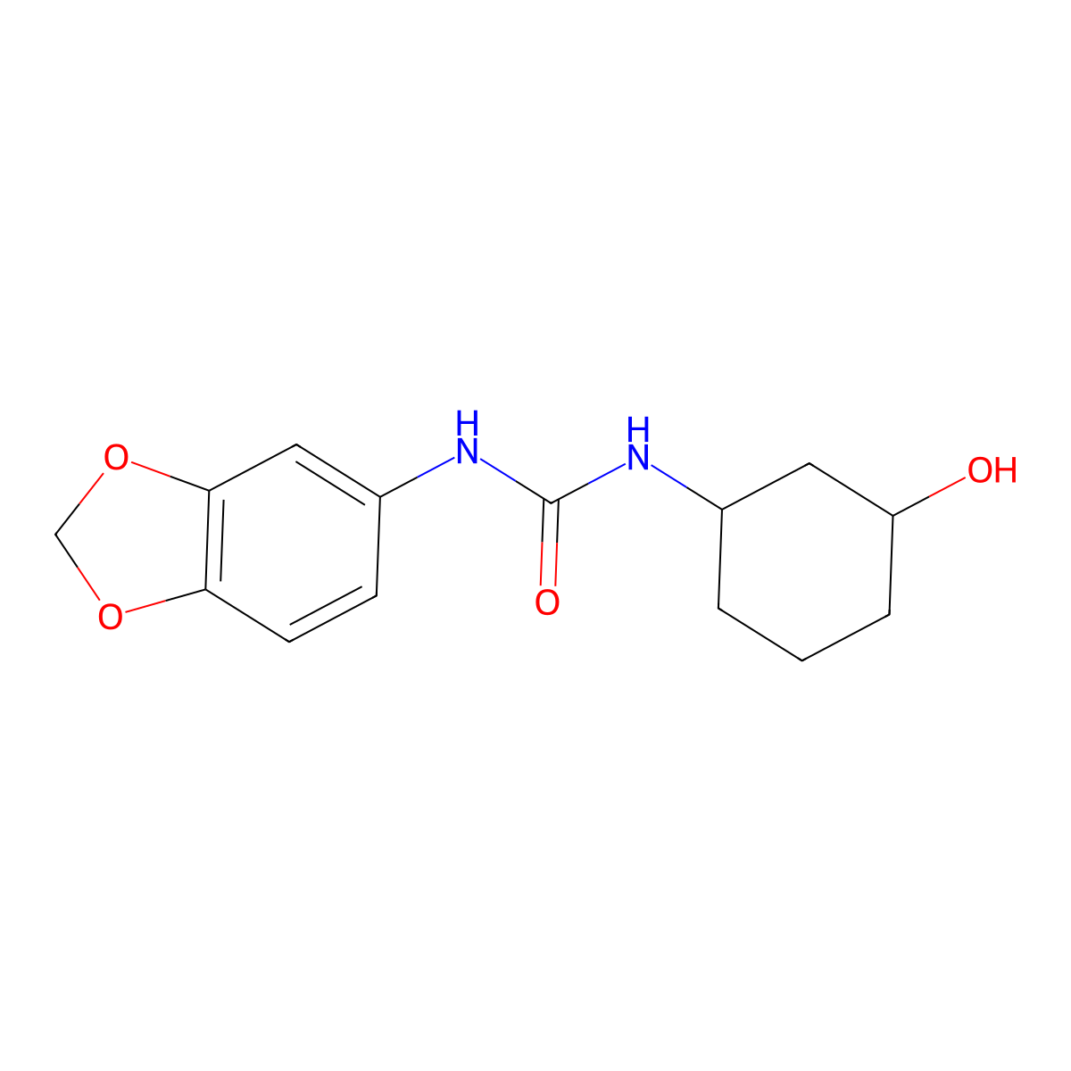 1-(Benzo[d][1,3]dioxol-5-yl)-3-(3-hydroxycyclohexyl)urea molecular structure, CAS 1396846-40-4