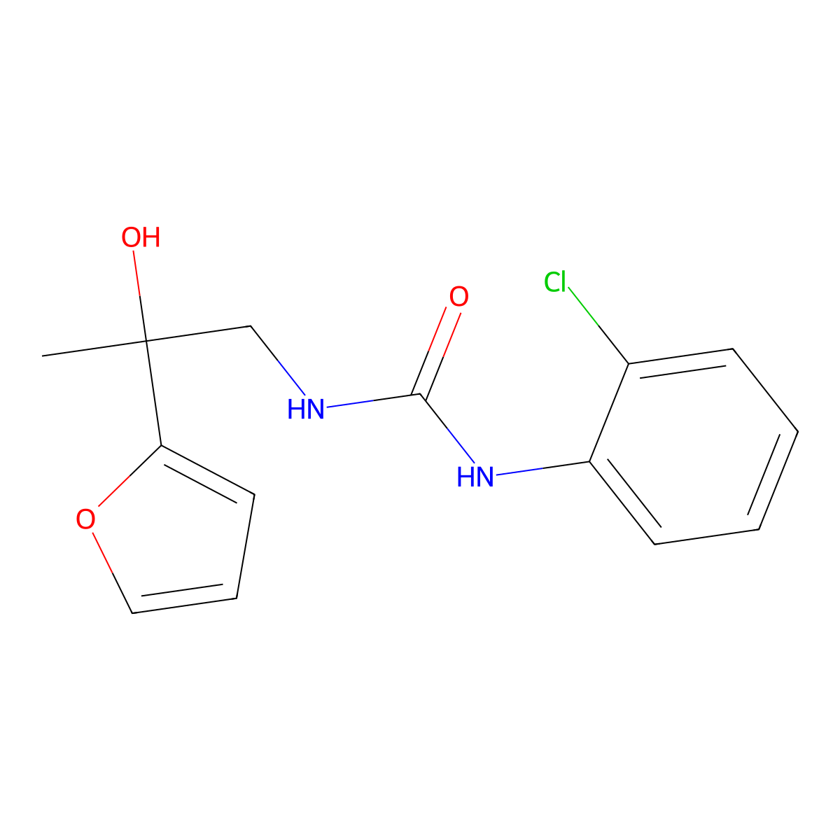 1-(2-Chlorophenyl)-3-[2-(furan-2-yl)-2-hydroxypropyl]urea molecular structure, CAS 1396846-41-5