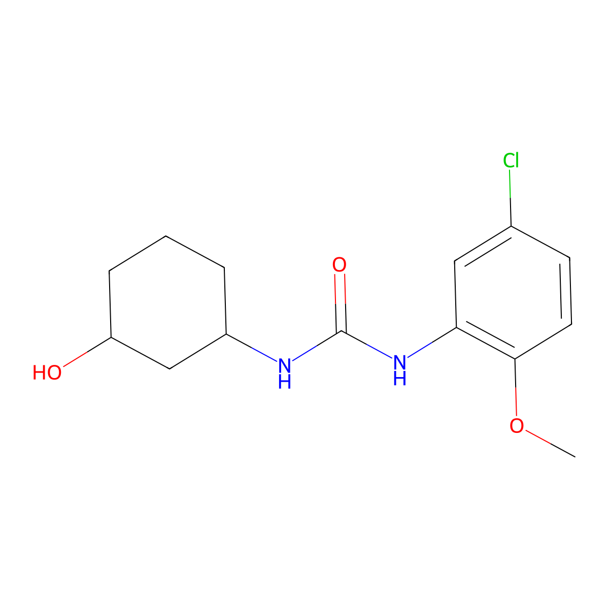 1-(5-Chloro-2-methoxyphenyl)-3-(3-hydroxycyclohexyl)urea molecular structure, CAS 1396846-45-9