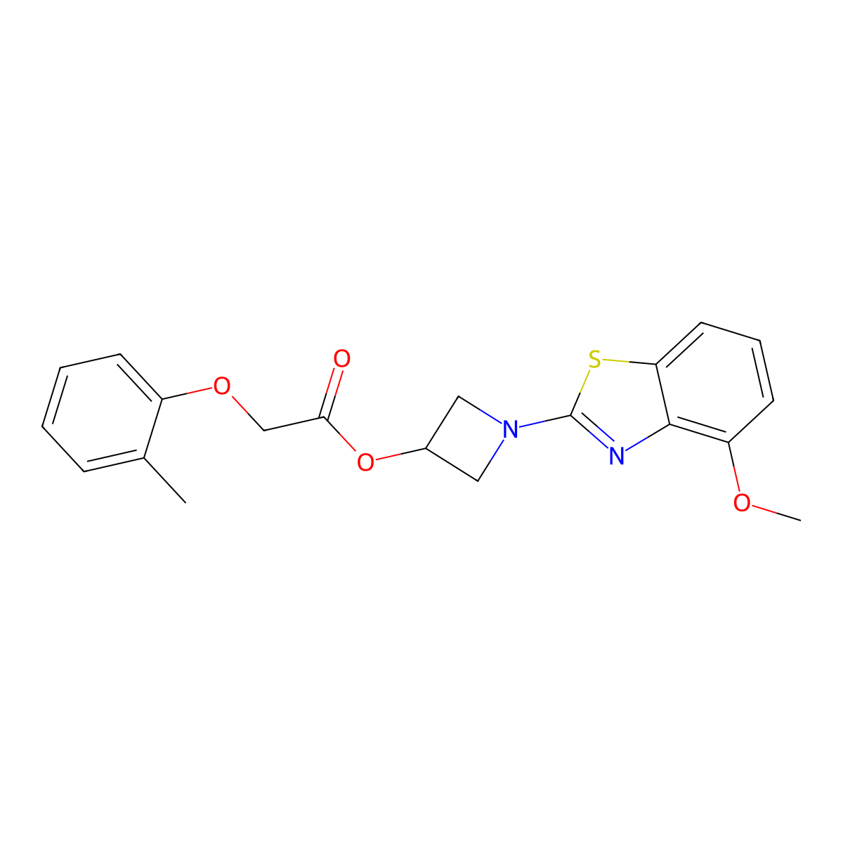 1-(4-Methoxybenzo[d]thiazol-2-yl)azetidin-3-yl 2-(o-tolyloxy)acetate molecular structure, CAS 1396846-46-0