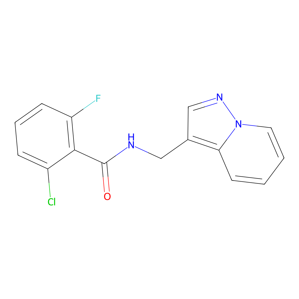 2-chloro-6-fluoro-N-(pyrazolo[1,5-a]pyridin-3-ylmethyl)benzamide molecular structure, CAS 1396846-52-8