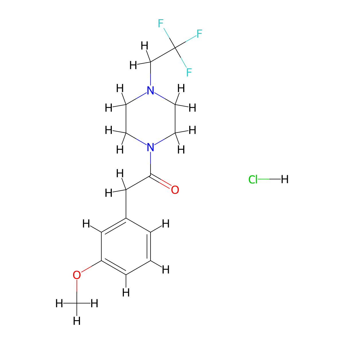 2-(3-Methoxyphenyl)-1-(4-(2,2,2-trifluoroethyl)piperazin-1-yl)ethanone hydrochloride molecular structure, CAS 1396846-56-2