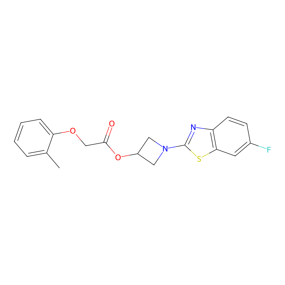 1-(6-Fluorobenzo[d]thiazol-2-yl)azetidin-3-yl 2-(o-tolyloxy)acetate molecular structure, CAS 1396846-60-8