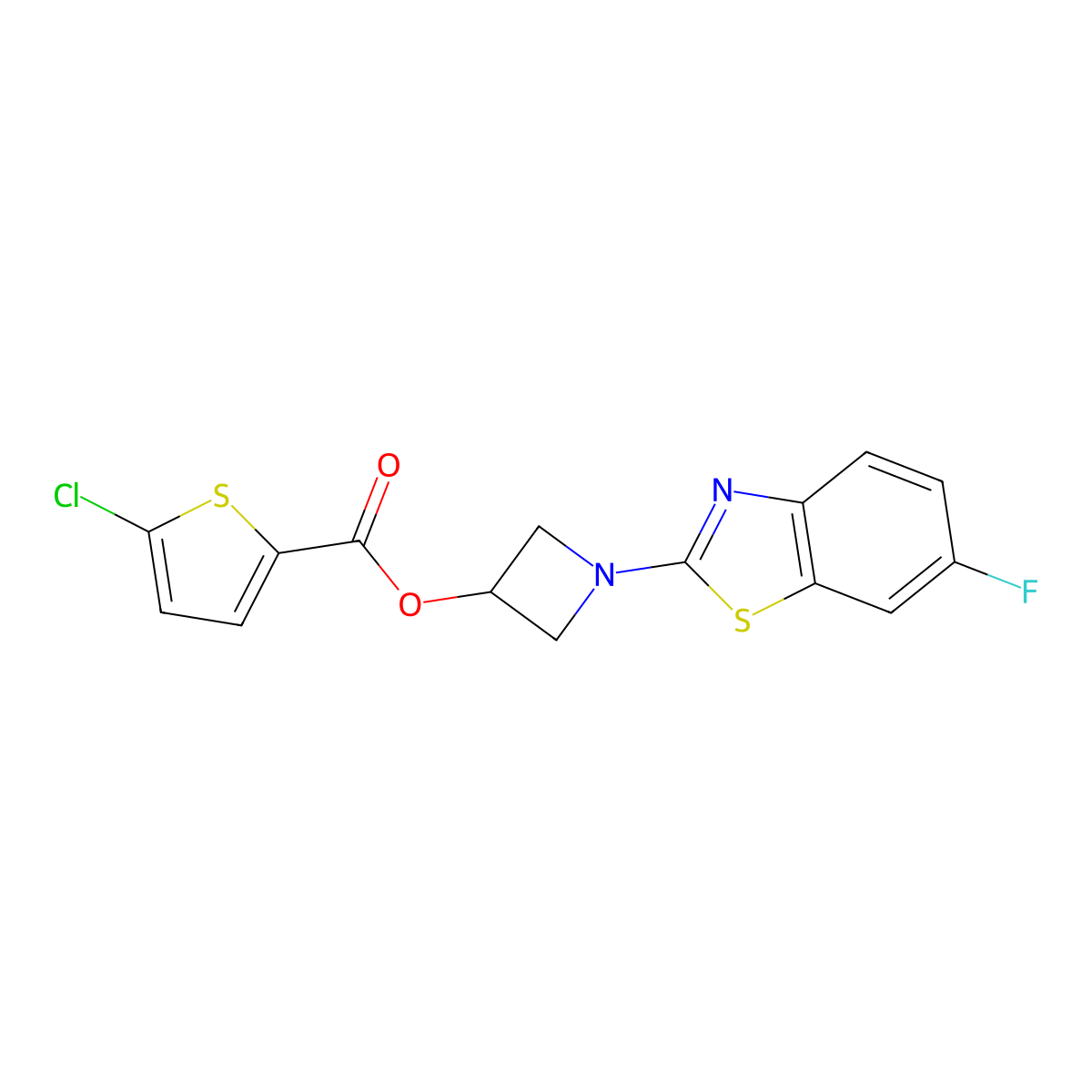 1-(6-Fluorobenzo[d]thiazol-2-yl)azetidin-3-yl 5-chlorothiophene-2-carboxylate molecular structure, CAS 1396846-63-1