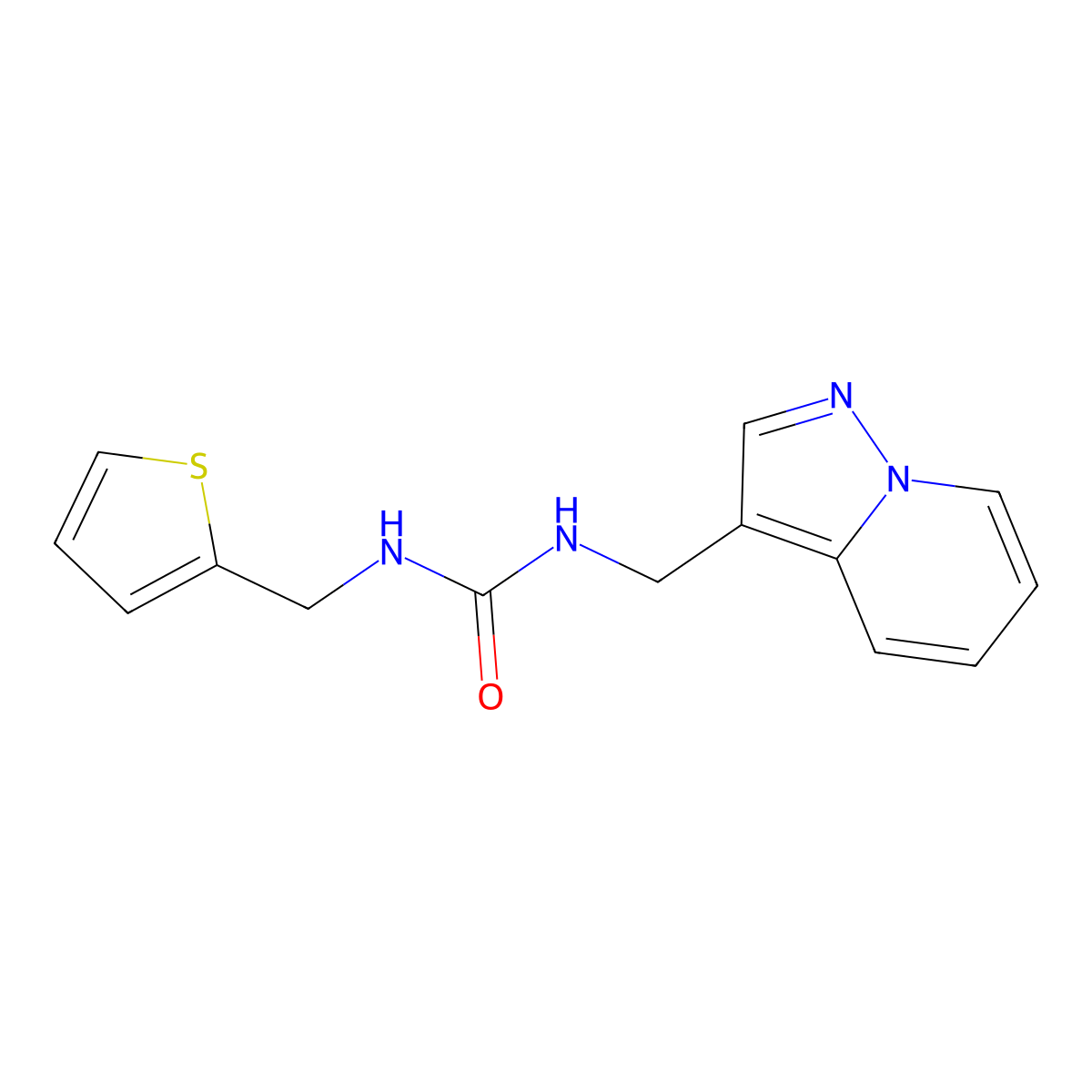 1-(Pyrazolo[1,5-a]pyridin-3-ylmethyl)-3-(thiophen-2-ylmethyl)urea molecular structure, CAS 1396846-75-5