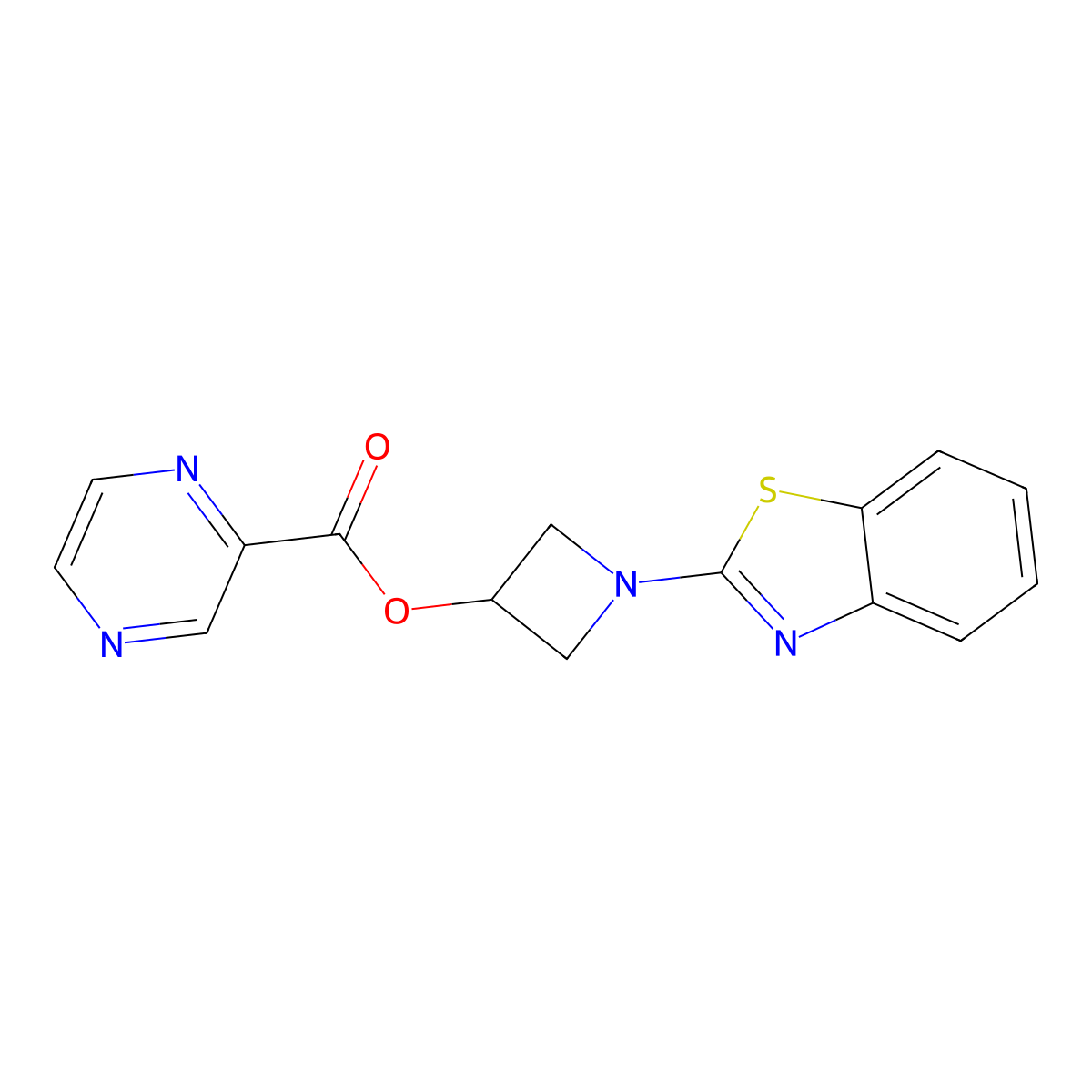 1-(Benzo[d]thiazol-2-yl)azetidin-3-yl pyrazine-2-carboxylate molecular structure, CAS 1396846-79-9