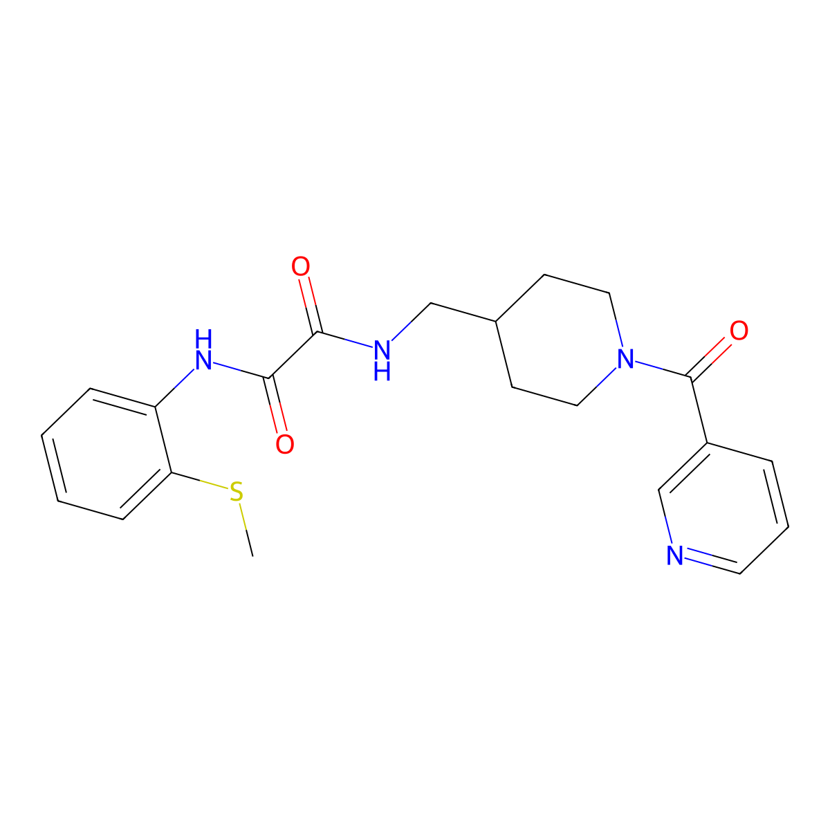 N1-(2-(methylthio)phenyl)-N2-((1-nicotinoylpiperidin-4-yl)methyl)oxalamide molecular structure, CAS 1396846-83-5